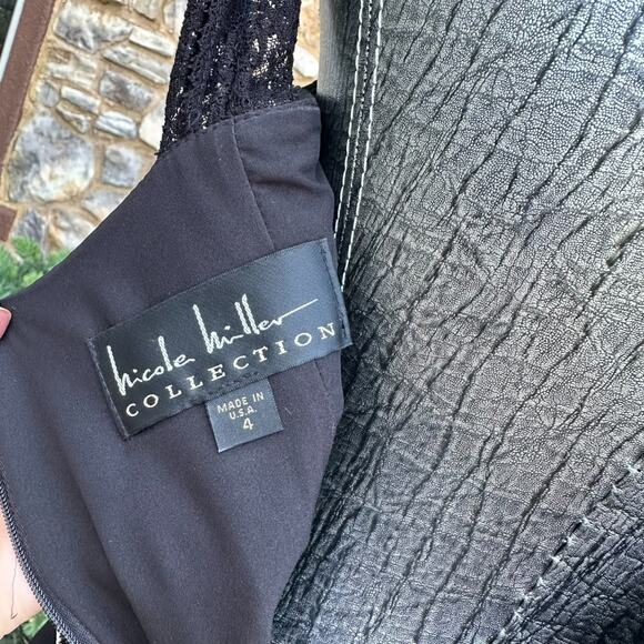 Nicole Miller Collection Black Lace Dress Size 4 - Picture 6 of 6